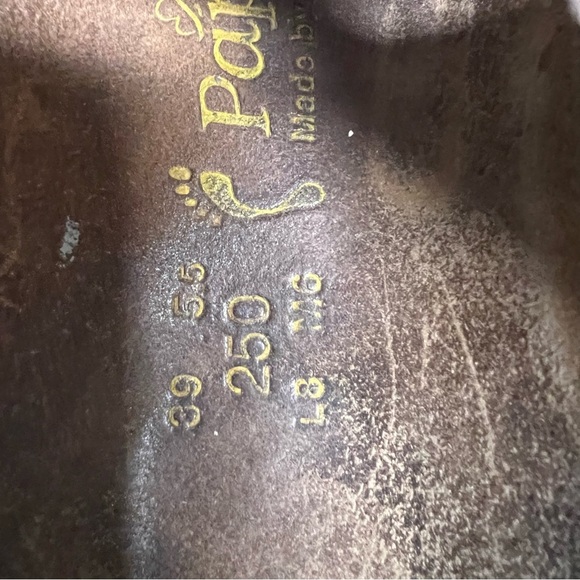 Birkenstock vegan red gold print  3 buckle Florida sandals slip on broke in - Picture 8 of 12